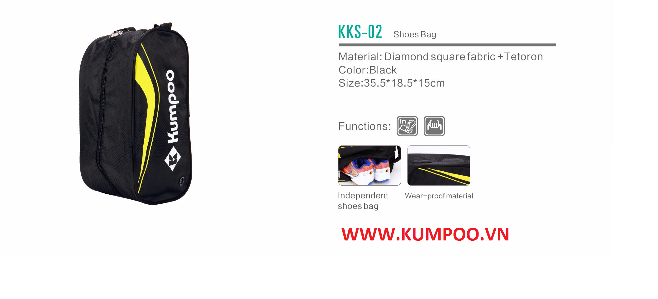 TÚI NHỎ ĐỰNG GIẦY KKS-02 ĐEN