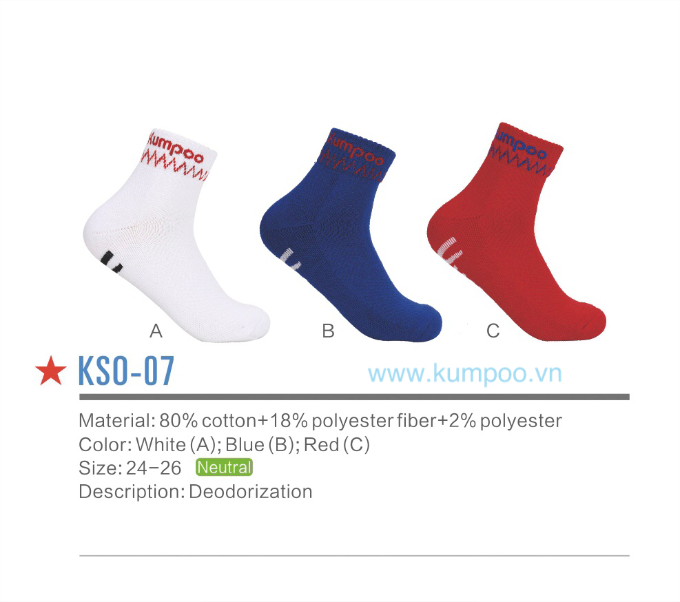 TẤT KSO-07 TRẮNGXANH ĐỎ