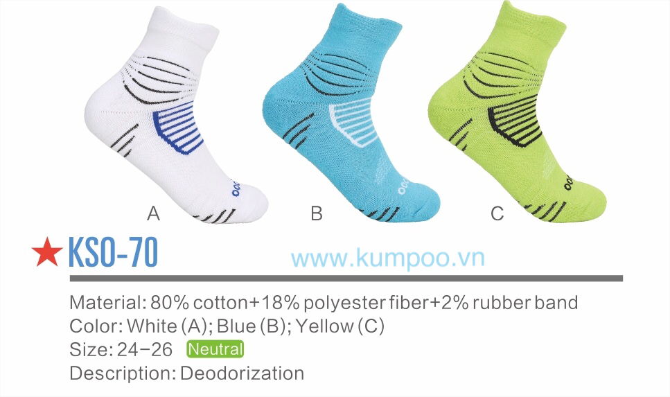 TẤT KSO-70  TRẮNG XANH CHUỐI