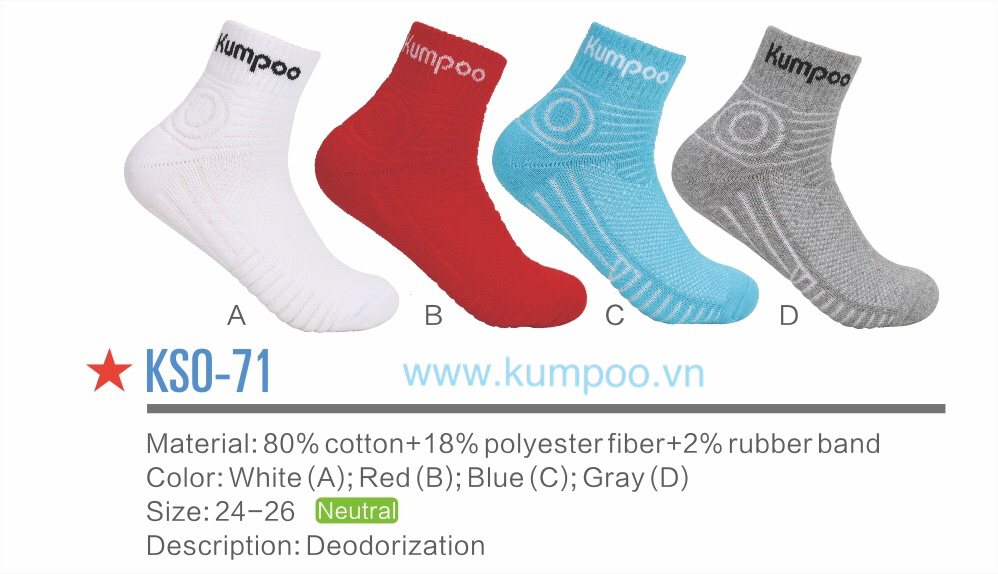 TẤT KSO-71 TRẮNG  ĐỎ XANH XAM