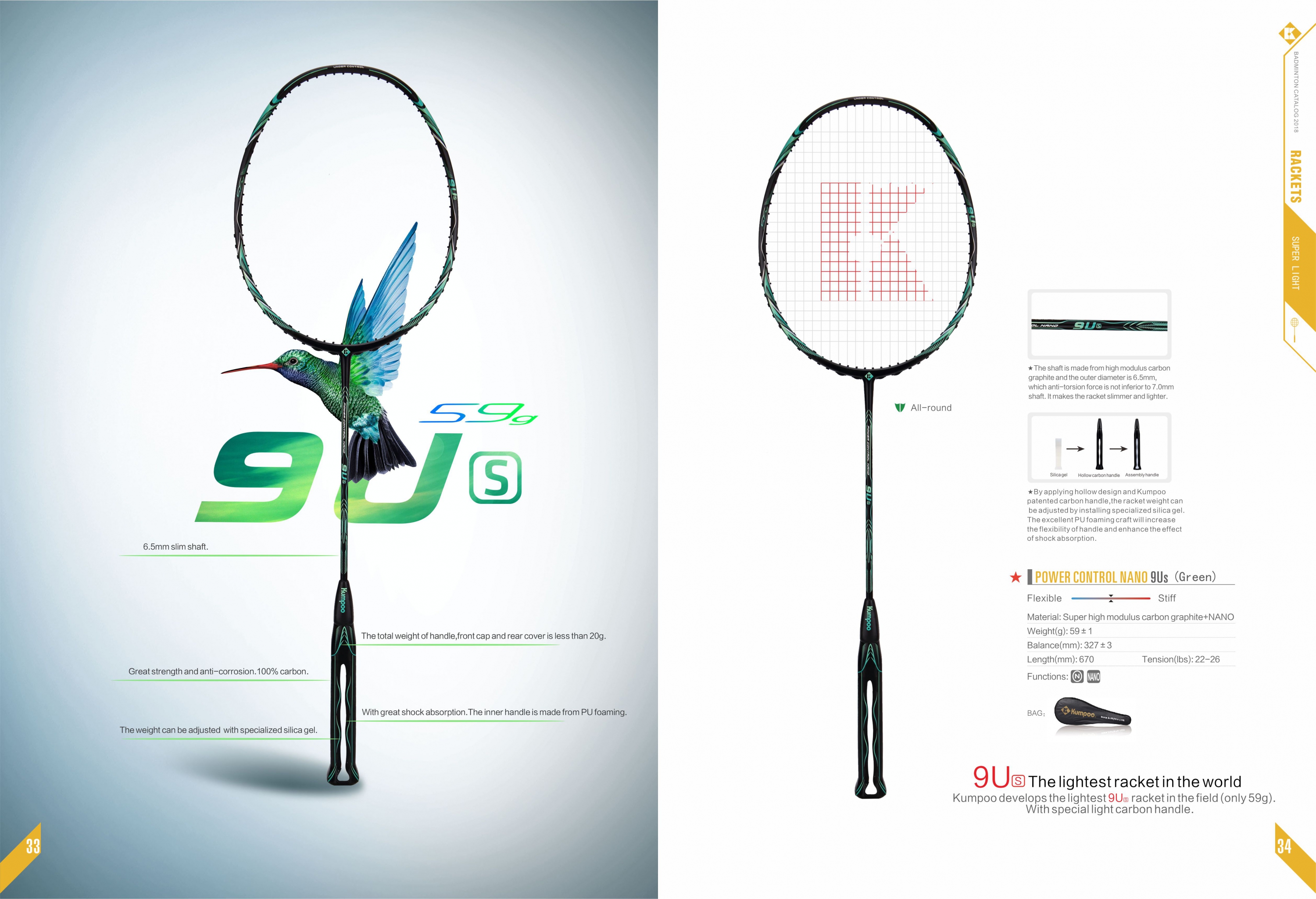 VỢT-POWER CONTROL NANO 9Us ( Purp le-Green )